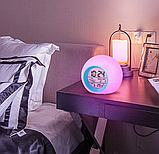 Часы - будильник с подсветкой Color ChangeGlowing LED (время, календарь, будильник, термометр) Голубой, фото 9