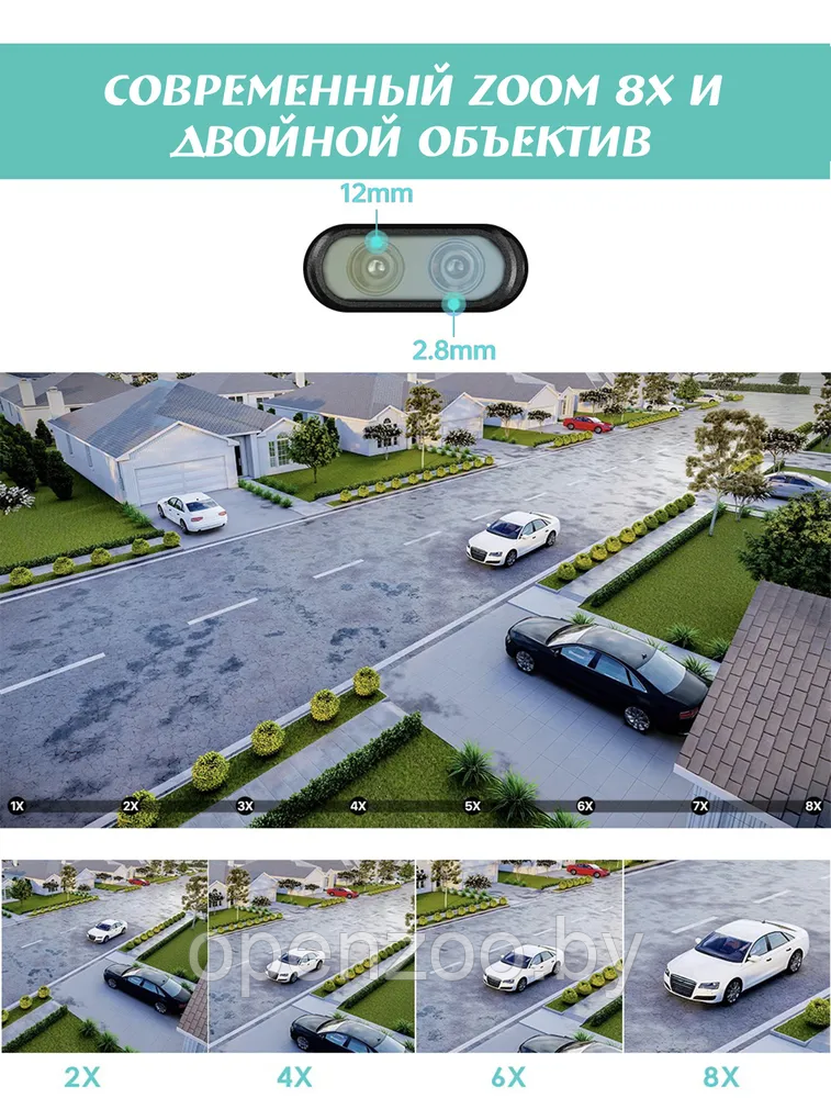 Уличная камера видео наблюдения Wi FI 4G/Dual lens 8х-ZOOM (датчик движения, режимы день/ночь, удаленное - фото 2 - id-p209905643