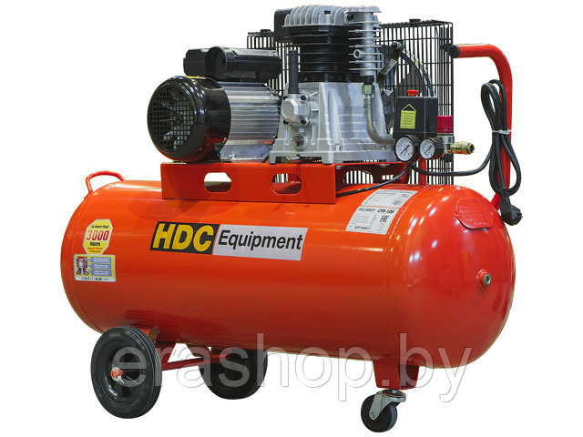 Компрессор HDC HD-A101 ременной (396 л/мин, 10 атм, ременной, масляный, ресив. 100 л, 220 В, 2.20 кВт) (HDC