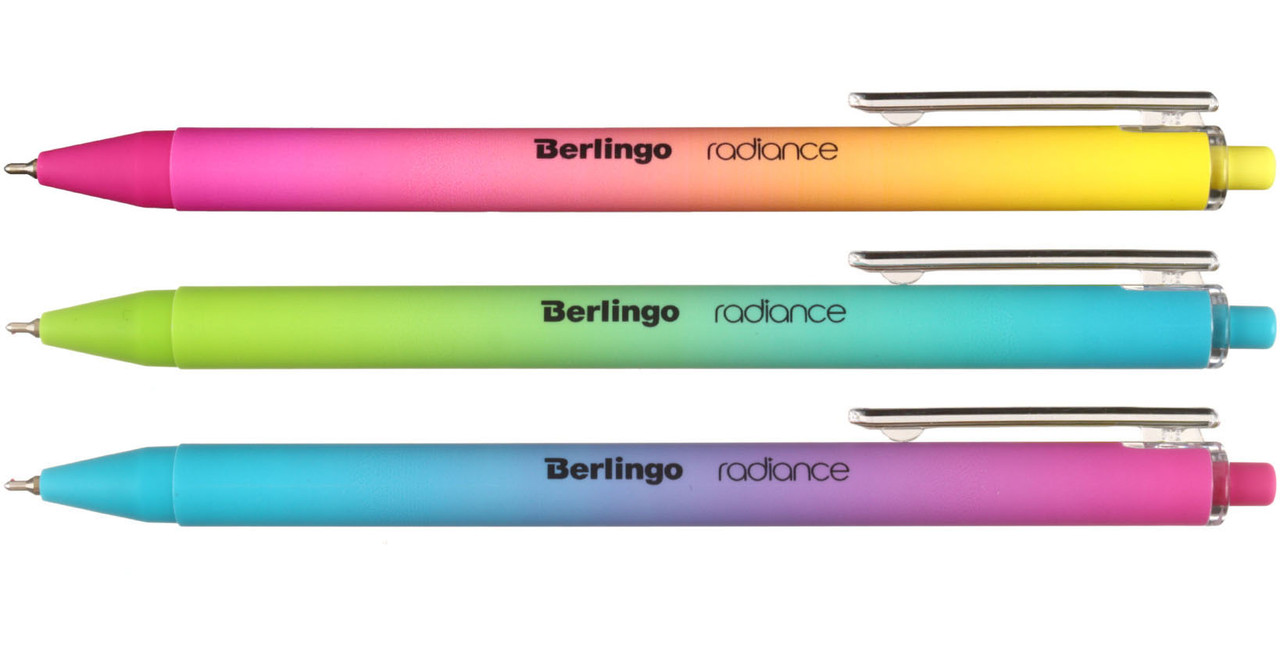 Ручка шариковая автоматическая Berlingo Radiance корпус ассорти, стержень синий (в пакете с европодвесом) - фото 2 - id-p209909506