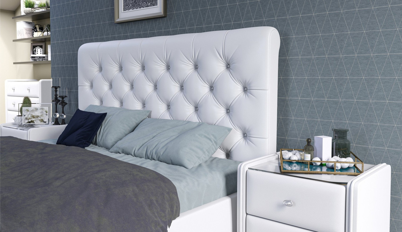 Мягкая кровать Беатриче с подъемником 180х200 Texas white - фото 7 - id-p209920400