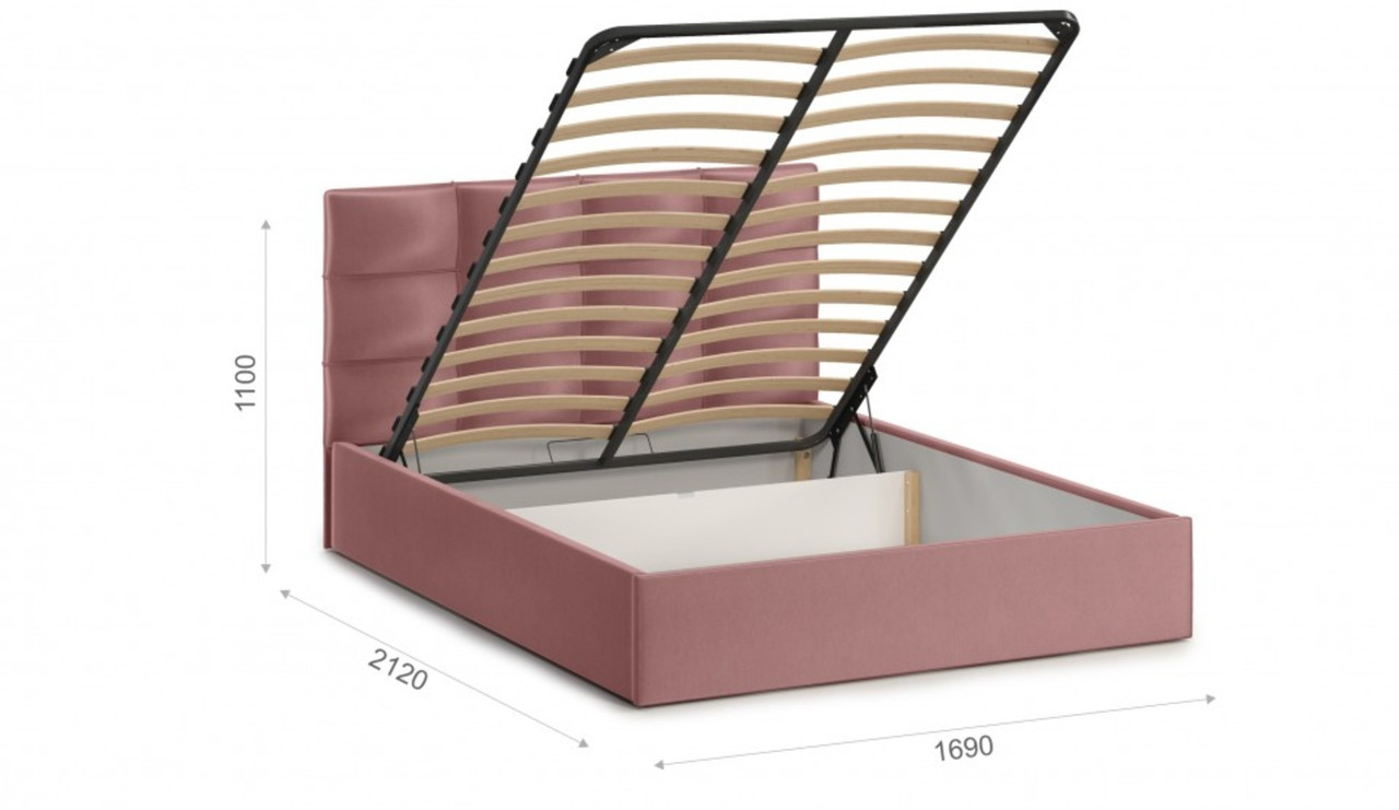 Мягкая кровать Вена 160 Bingo mauve (подъемник) - фото 2 - id-p209920406