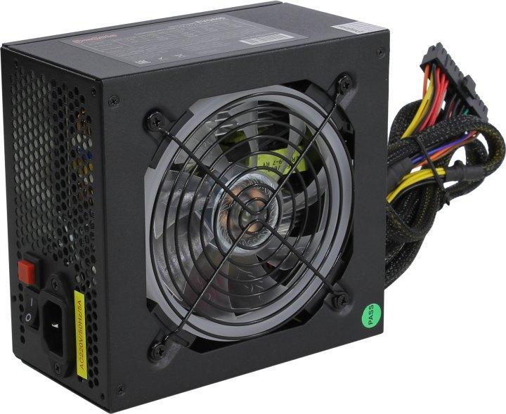 Блок питания 800W ExeGate EVO800 (ATX, APFC, 12cm RGB fan, 24pin, (4+4)pin, PCIe, 5xSATA, 3xIDE, FDD, Cable - фото 1 - id-p209920382