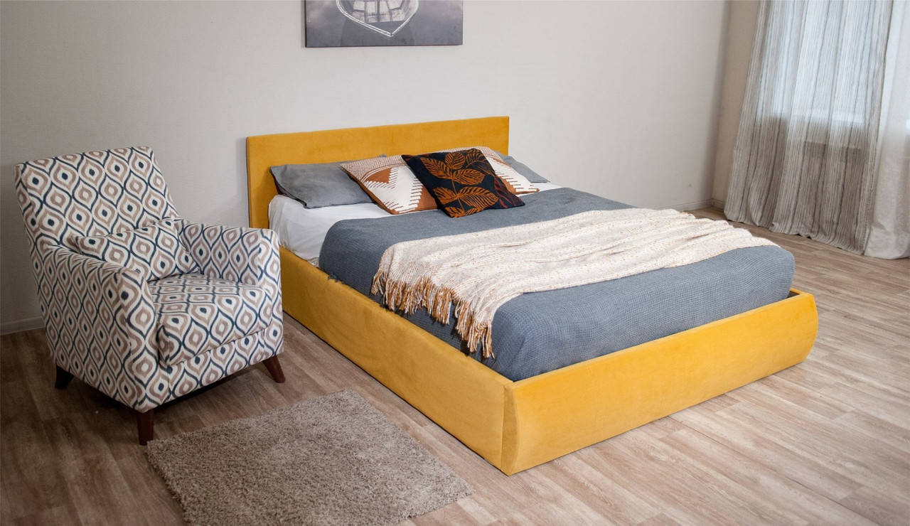 Мягкая кровать Верона 180*200 (подъемник) Bingo mustard - фото 7 - id-p209920438
