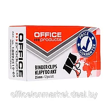 Зажим для бумаги "Office Products", 25 мм, 12 шт, черный