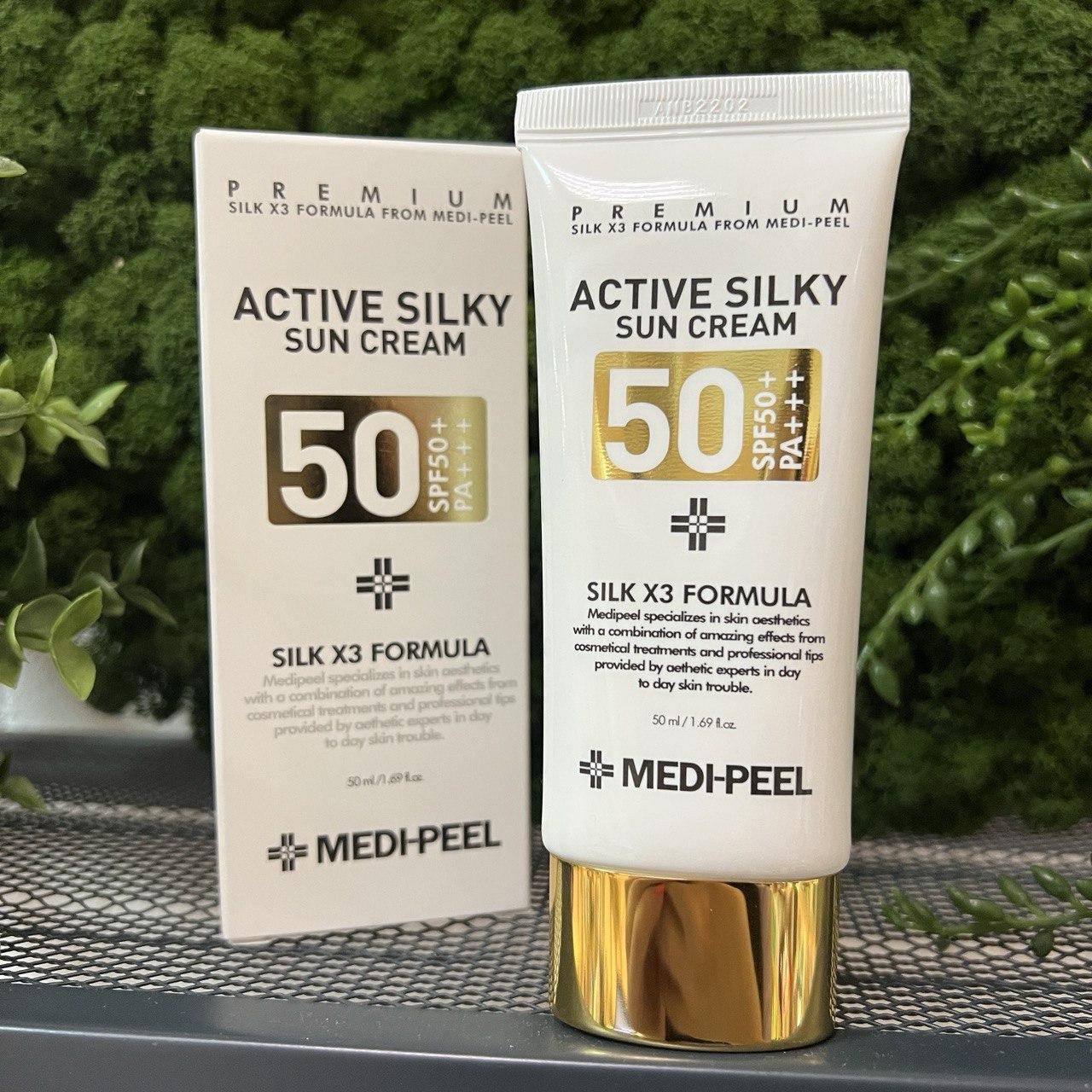 Солнцезащитный крем MEDI-PEEL Active Silky Sun Cream SPF50+ PA+++ 50 мл - фото 1 - id-p209923336