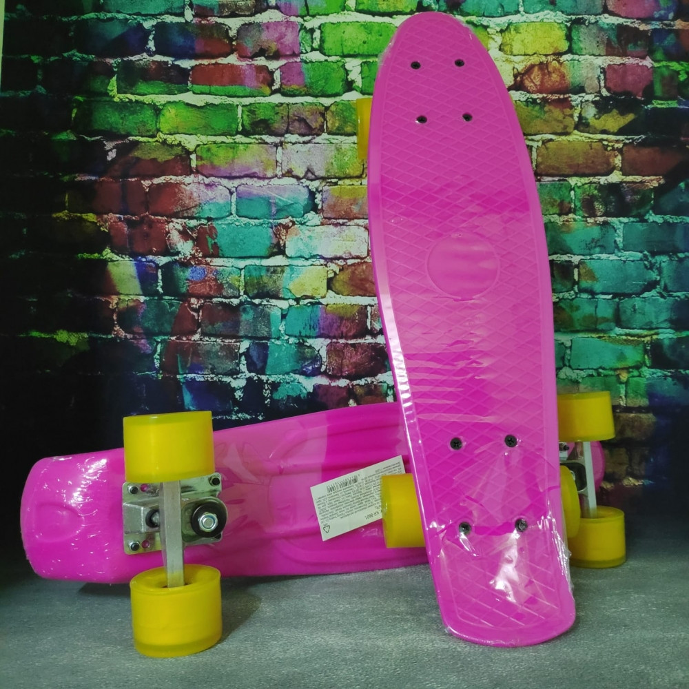 Скейтборд Пенни Борд (Penny Board) однотонный, матовые колеса 2 дюйма (цвет микс), до 60 кг. - фото 5 - id-p209924871