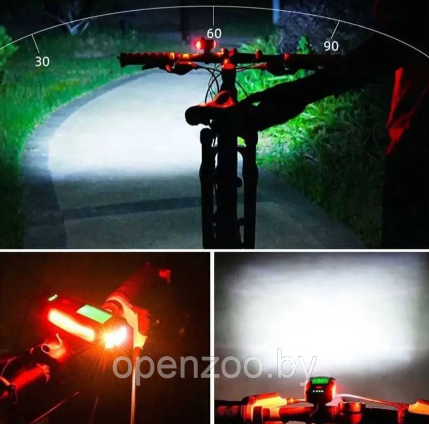 Умный велосипедный фонарь Bicycle Lamp Function King AS0808 (фара, сигнал, сигнализация, спидометр, дистанция - фото 3 - id-p209927299