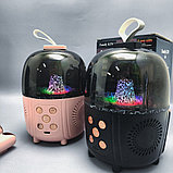 Беспроводная караоке система с двумя микрофонами  Family KTV Q-3 с подсветкой Розовый, фото 5