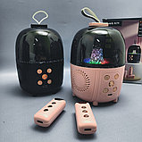 Беспроводная караоке система с двумя микрофонами  Family KTV Q-3 с подсветкой Розовый, фото 7