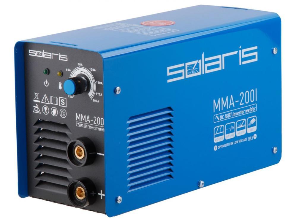 Инвертор сварочный SOLARIS MMA-200I (230В, 20-200 А, 70В, электроды диам. 1.6-4.0 мм, вес 3.4 кг) - фото 3 - id-p209927447