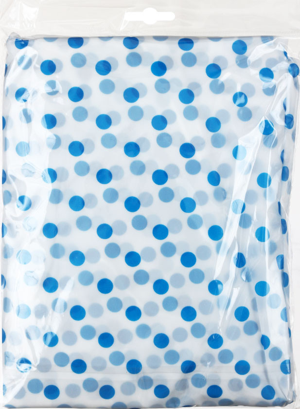 Дождевик-плащ полиэтиленовый Komfi единый размер, белый с синим - фото 1 - id-p209935470