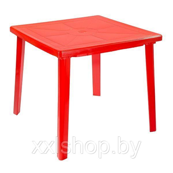 Стол квадратный (800*800*710)мм, красный