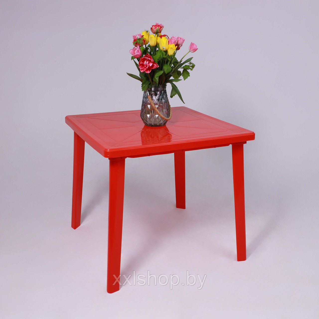 Стол квадратный (800*800*710)мм, красный - фото 4 - id-p209936170