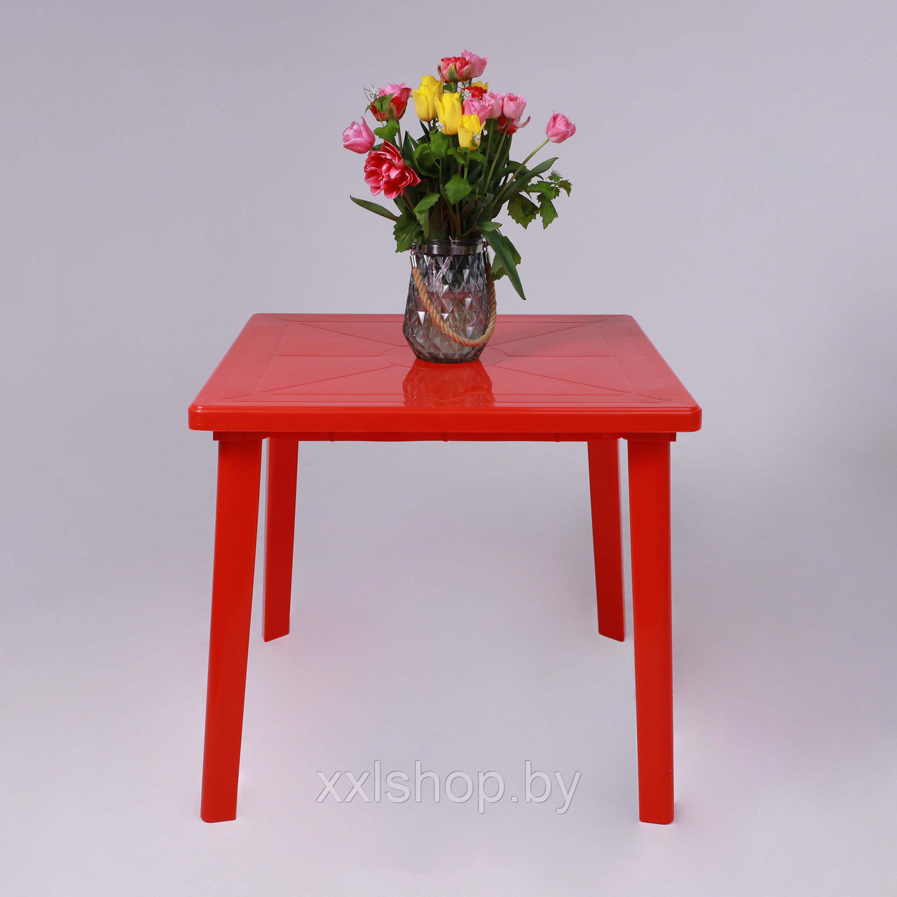 Стол квадратный (800*800*710)мм, красный - фото 3 - id-p209936170