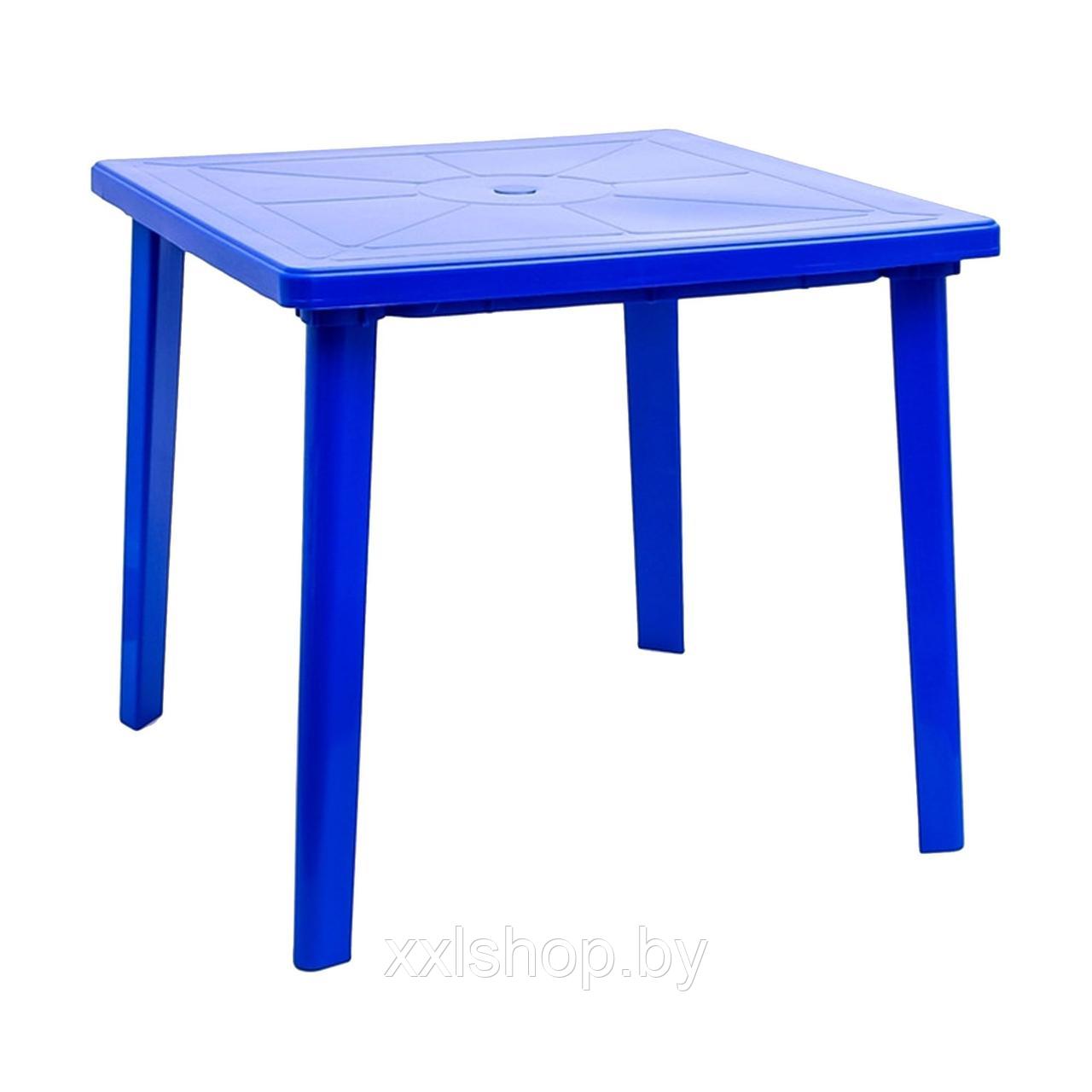Стол квадратный (800*800*710)мм, синий - фото 1 - id-p209936197