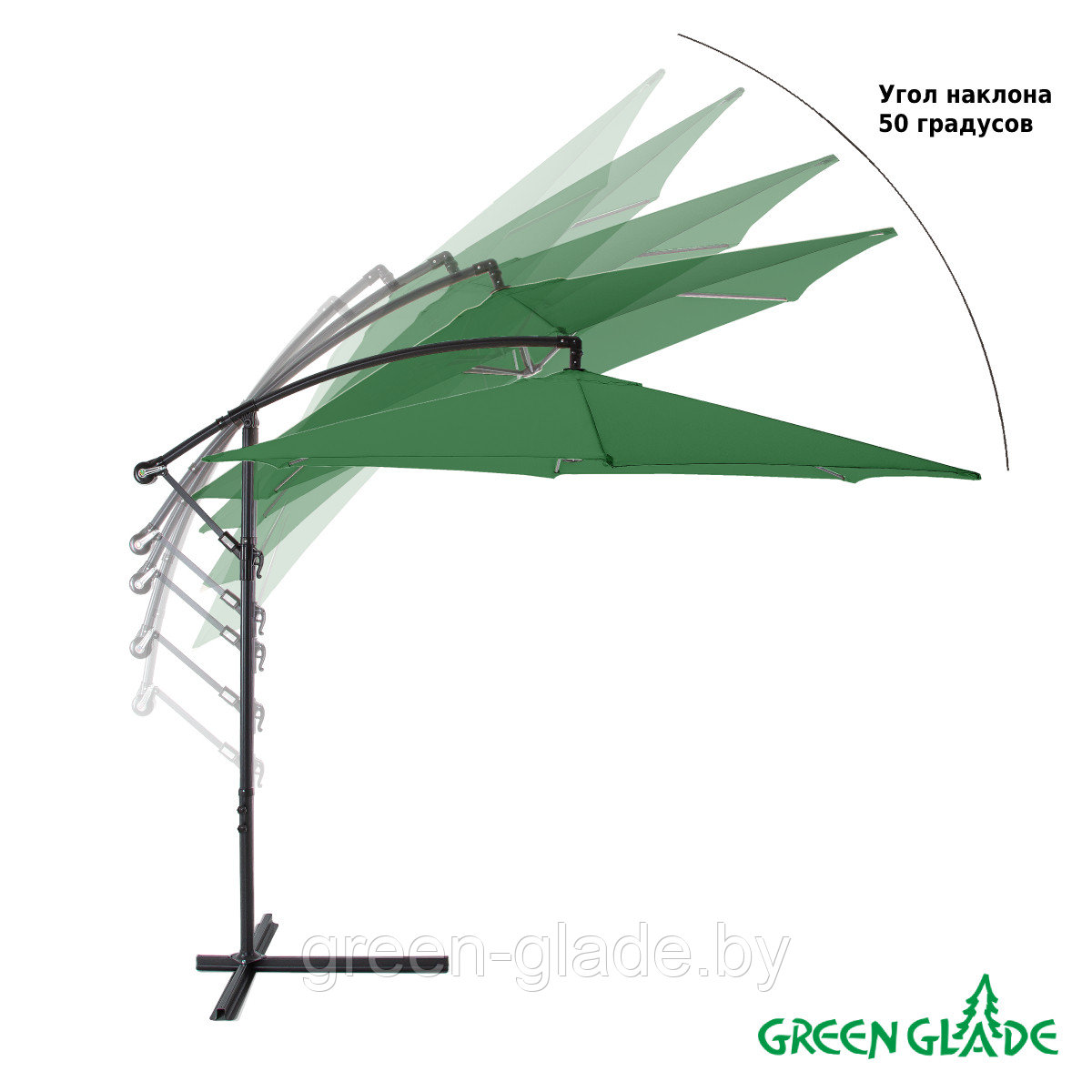 Зонт садовый Green Glade 6004 темно-зеленый - фото 4 - id-p209942113