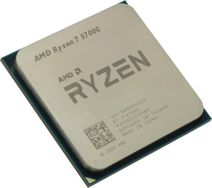 CPU AMD Ryzen 7 5700G (100-000000263) 3.8 GHz/8core/SVGA RADEON/4+16Mb/65W Socket AM4 - фото 1 - id-p209947101