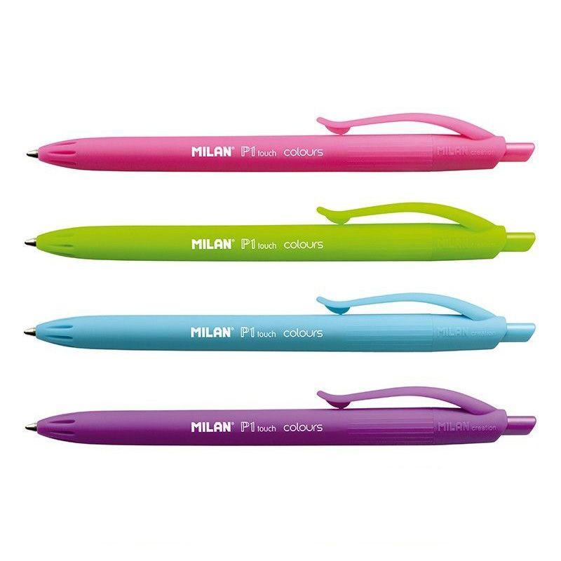 Ручка шариковая автоматическая Milan "P1" розовая, 1,0мм, арт.176555124
