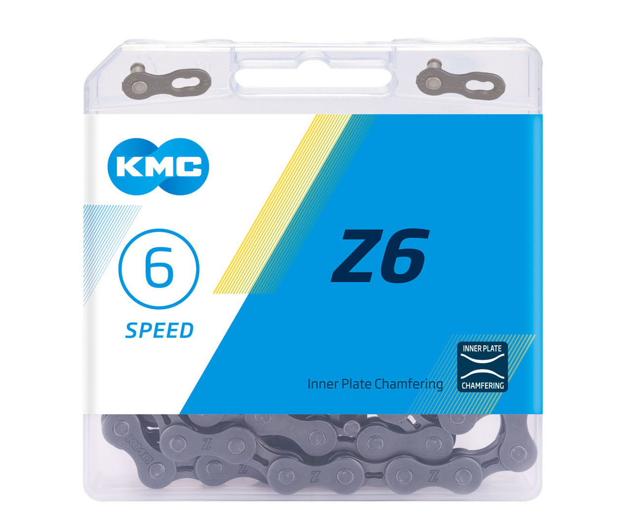 Цепь KMC, Z6, 6ск (1/2"x3/32"), 116зв., Grey/Grey, с замком CL573R