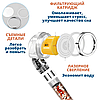 Насадка для душа с фильтром с витамином С, лавандой и турмалином AquaBlue / Лейка массажная 3-х режимная водос, фото 4
