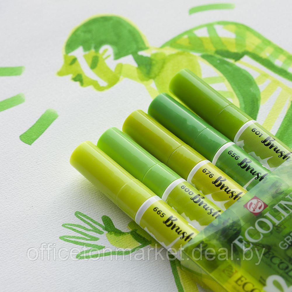 Набор акварельных маркеров "Ecoline", 5 шт., зеленые - фото 6 - id-p209989270