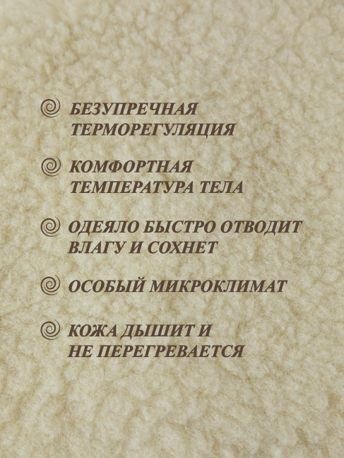 Одеяло из натуральной овечьей шерсти LANATEX с открытым ворсом одностороннее. 145*205см - фото 2 - id-p209998207