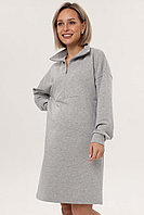 2-НМ 03114 Платье для беременных и кормящих серый меланж