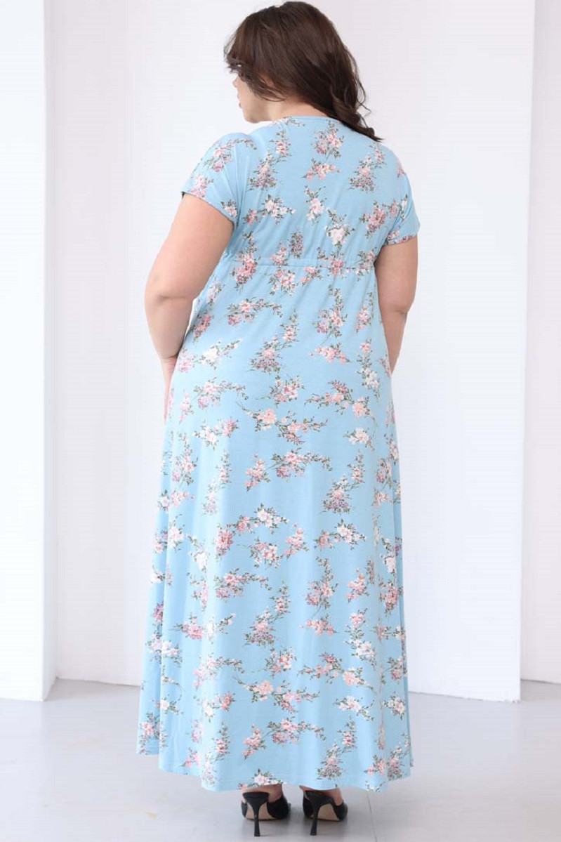 3-ВР 60909Б Платье для беременных и кормящих голубой/молочный/пудровый - фото 5 - id-p209644765