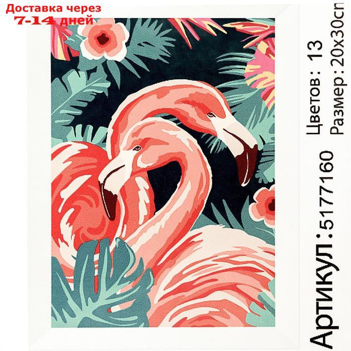 Картина по номерам на холсте с подрамником "Фламинго", 30х20 см - фото 6 - id-p209933328