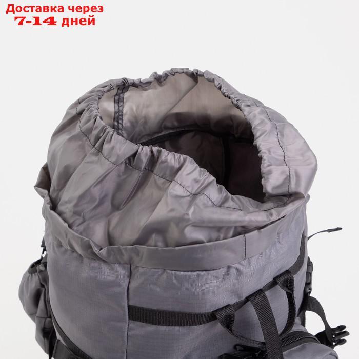 Рюкзак туристический, 60 л, отдел на шнурке, наружный карман, 2 боковые сетки, цвет серый - фото 4 - id-p209933363