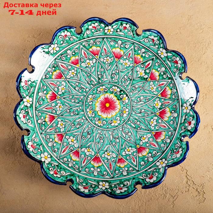 Ляган круглый рифленный Риштанская Керамика, 32 см - фото 2 - id-p209296401
