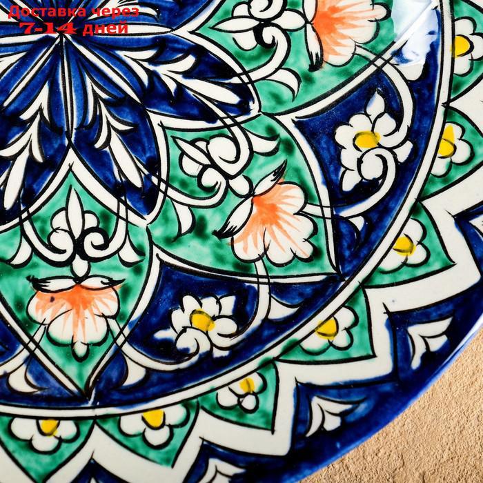 Тарелка плоская Кора Калам Риштанская керамика 23см - фото 3 - id-p209296420