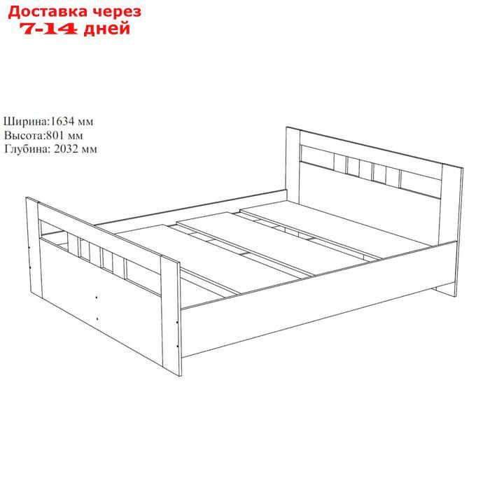Кровать Сопрано с основанием с/м 1600х2000, Анкор светлый - фото 2 - id-p209297387