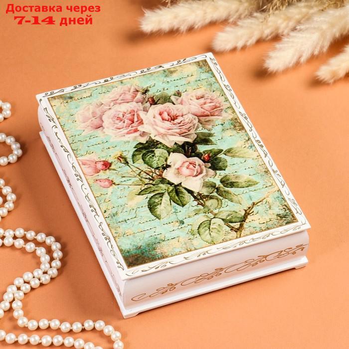 Шкатулка "Ветка розы", белая, 16×22 см, лаковая миниатюра - фото 1 - id-p209933795