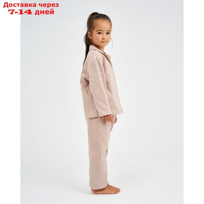 Пижама детская (рубашка, брюки) KAFTAN "Сердечки", р. 134-140, бежевый - фото 8 - id-p209934771