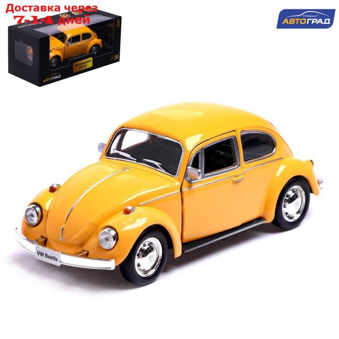 Машина металлическая VOLKSWAGEN BEETLE 1967, 1:32, открываются двери, инерция, цвет жёлтый - фото 1 - id-p209302350