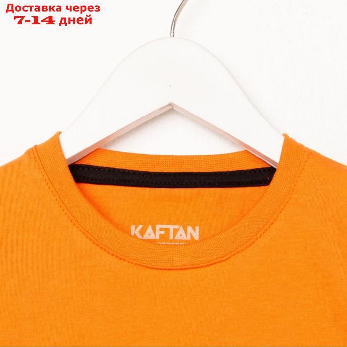Пижама детская (футболка, шорты) KAFTAN "Trendy" р.30 (98-104), оранжевый, серый тай-дай - фото 2 - id-p209303322