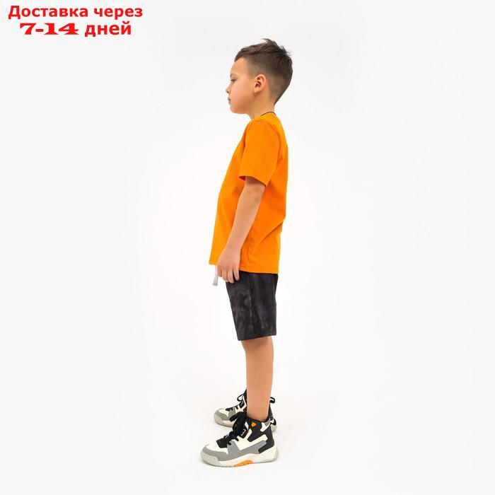 Пижама детская (футболка, шорты) KAFTAN "Trendy" р.30 (98-104), оранжевый, серый тай-дай - фото 8 - id-p209303322