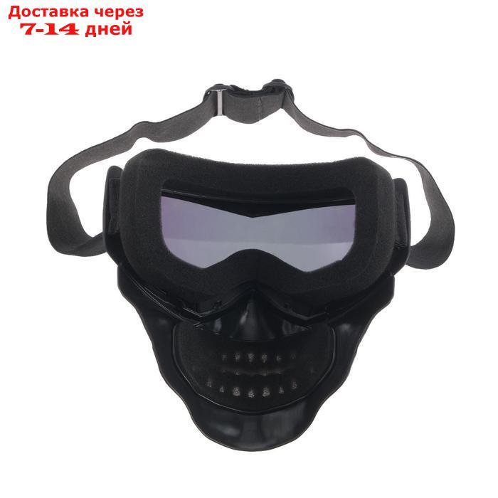 Очки-маска для езды на мототехнике, разборные, визор оранжевый, черный - фото 4 - id-p209934002