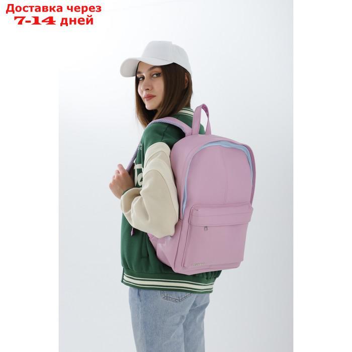 Рюкзак из искусственной кожи TEXTURA, 41 х 28 х 10 см, цвет розовый - фото 6 - id-p209935168