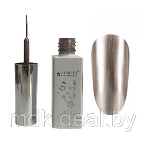 Гель-краска с кистью METAL GEL Starlet Professional (rose gold) 8 мл