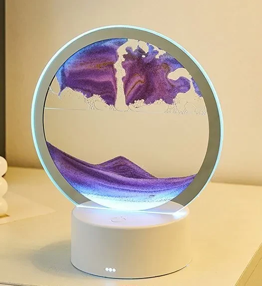 Лампа- ночник "Зыбучий песок" с 3D эффектом Desk Lamp (RGB -подсветка, 7 цветов) / Песочная картина - фото 3 - id-p208093174
