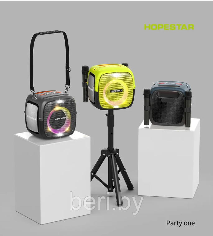 Портативная Bluetooth Колонка Hopestar Party One, 80 Вт, 2 микрофона - фото 4 - id-p210019344