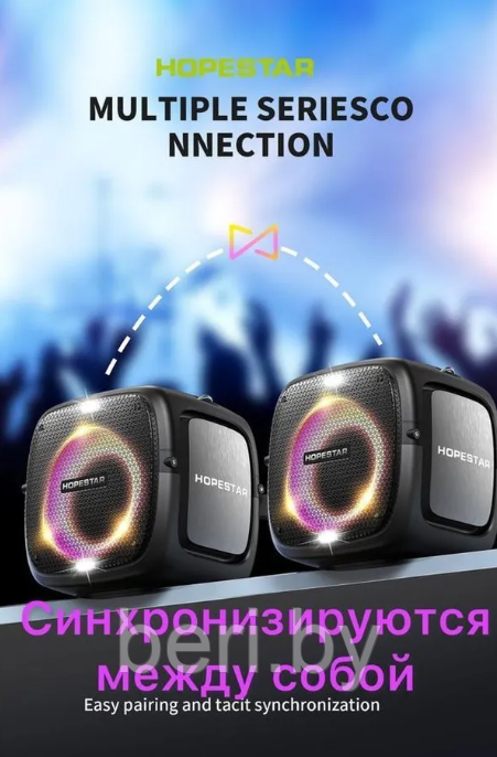 Портативная Bluetooth Колонка Hopestar Party One, 80 Вт, 2 микрофона - фото 6 - id-p210019344