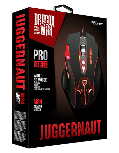 Игровая оптическая проводная мышь QUMO PRO Series Juggernaut M84, 8 кнопок, подсветка, 1200/1600/2400/6400DPI - фото 7 - id-p210048956