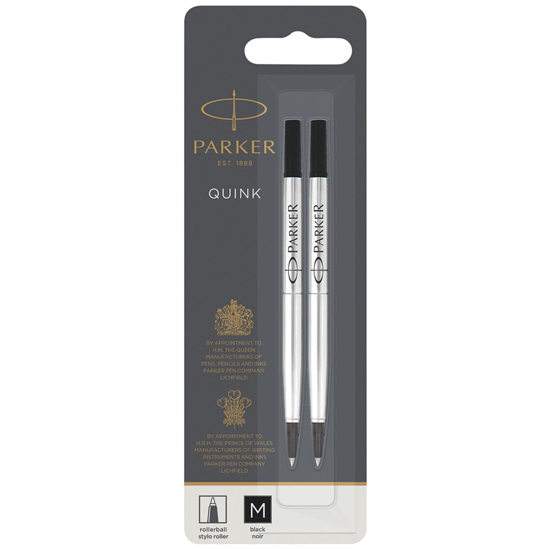 Стержень для роллера Parker Refill Roller Ball, черный, 1,0 мм, 2шт.