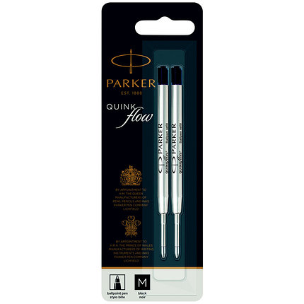 Стержень шариковый Parker QuinkFlow Ball Point черный, 1,0мм, 2шт., фото 2