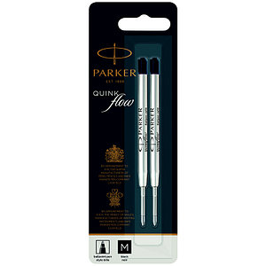 Стержень шариковый Parker QuinkFlow Ball Point черный, 1,0мм, 2шт.