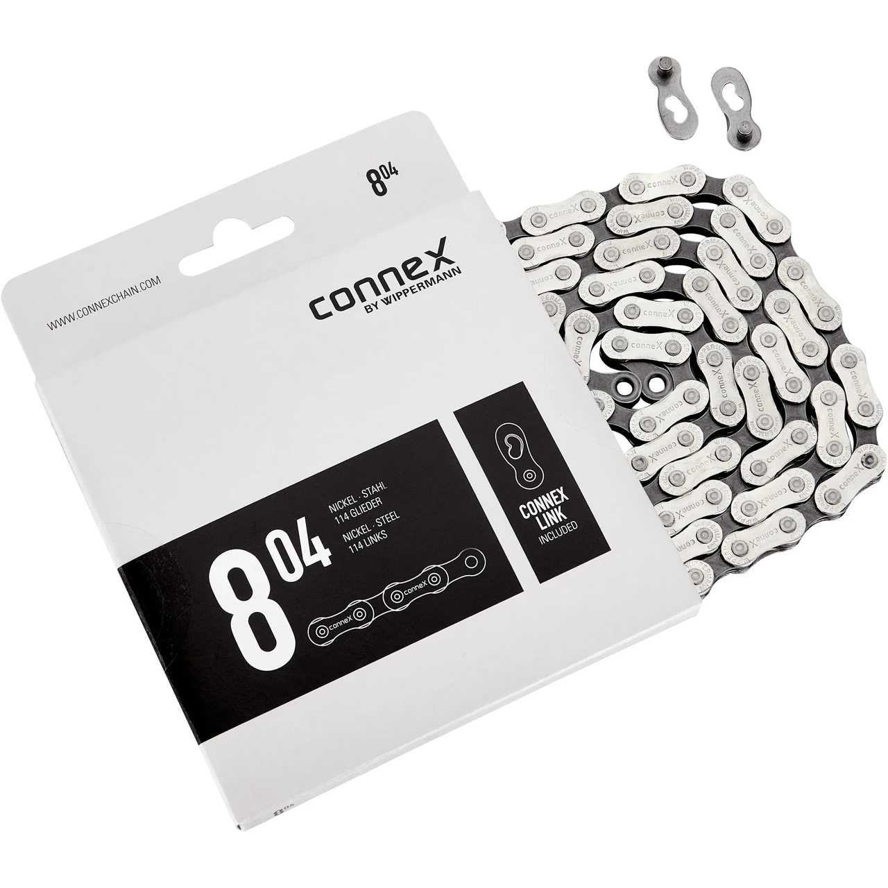 Цепь CONNEX 804, 8 ск, серебристо-черная